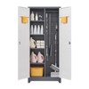 TiramisuBest 65"/73" Metal Lockers High Broom Tool Storage Cabinet Locking Doors Adjustable Shelves Waterproof Base Garage Kitchen - 3 of 4