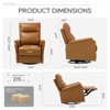 Swivel Rocking Recliner with Footrest, Leather Upholstery, High Back, Wide Cushion, Metal Base – Perfect for Living Room, Nursery, Office. - 2 of 4