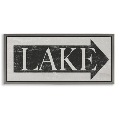 Stupell Industries Distressed Lake Arrow Sign, 31" x 14"