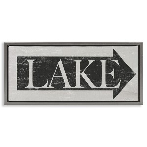 Stupell Industries Distressed Lake Arrow Sign, 31" x 14" - 1 of 4