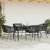 vidaXL Patio Dining Set with Cushions Table and Chairs Set Poly Rattan Glass - 55.1" x 27.6" x 29.1" Black 4 Piece - 3 of 4