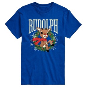 Men's - Rudolph - Rudolph Wreath Collegiate Short Sleeve Graphic T-Shirt - 1 of 4