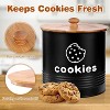 1 Gallon Cookie Jar with Airtight Lid, Iron Cookie Tin with Bamboo Lid Farmhouse Kitchen Decor - 3 of 4