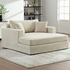 Hrinhom 56.3"W Sofa Bed,Upholstered Chaise Lounge with Cushions-Beige - 3 of 4