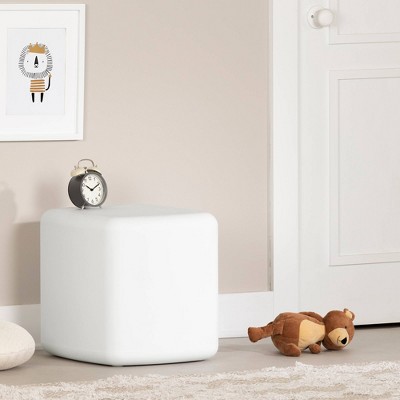 White Polyethylene Resin Cubic Scandinavian Nightstand
