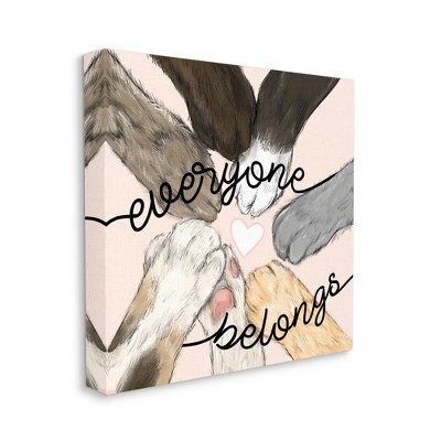Stupell Industries Everyone Belongs Inclusivity Phrase Pet Cat Paws