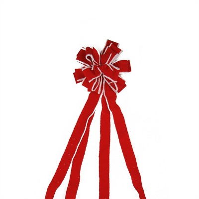 Northlight 48" Red and White Fringe 16 Loop Commercial Christmas Bow Decoration