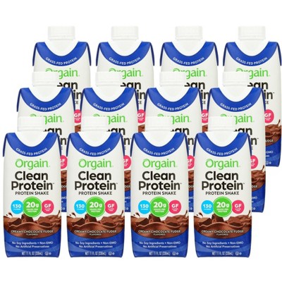 Orgain Creamy Chocolate Fudge Protein Shakes - Case Of 12/11 Oz : Target