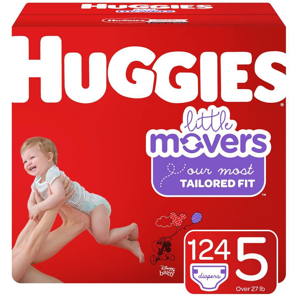 UPC 036000408256 product image for Huggies Little Movers Diapers - Size 5 (124ct) | upcitemdb.com