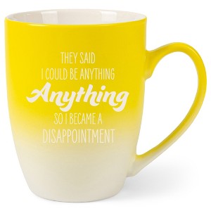 100 North Yellow and White Two Toned Ombre, 10 Ounce, Comfortably Fits Your Hands, Ceramic Tea Coffee Cup Mug, They Said I Could Be Anything, So I - 1 of 1