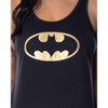 DC Comics Women's Batman Gold Foil Logo Racerback Tank Shorts Pajama Set Batman Logo - 3 of 4
