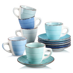 vancasso 8 Piece Porcelain Dinner Set Vintage Look, Multicolor Set, Ceramic Coffee Cups And Saucers, Coffee Set, Service For 4 Person - 1 of 4