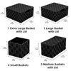 Aoibox Woven Polypropylene Storage Basket Organizer Set of 8 with Lids Multi Size for Bedroom Bathroom Black - 2 of 4