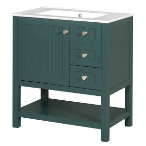Dexmalle 30inch Transitional Style Bathroom Vanity Cabinet Combo with Ceramic Sink - 1 of 4
