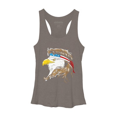 Women's Design By Humans July 4th Eagle Mullet American Flag By corndesign Racerback Tank Top