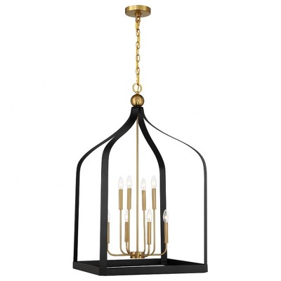 Savoy House Sheffield 8 - Light Pendant in  Matte Black/Warm Brass