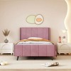 Velvet Upholstered Twin-Size Platform Bed for Comfort and Style - 2 of 4
