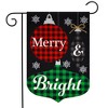 Checkered Ornaments Christmas Burlap Garden Flag Merry & Bright 18" x 12.5" Briarwood Lane - 2 of 4