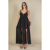 Slickblue Women's Sheer Maxi Dress, Deep V Neck, Side Slit Detail, Lightweight Stretch Mesh, White/Black, Size S-L - 2 of 4