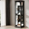 ChicFurnit 70.9" Height Display Cabinet with Glass Doors 5-Tier Lego Display Shelves with 3 Color Lights for Handicrafts Storage Cabinets, Black - 3 of 4