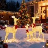 TopComfy Decorative Holiday Scene Props 3 Piece Christmas Deer Family Set with 2 Modes Outdoor Reindeer for Yard Decor, Silver, 22.46"*11.43"*24.03" - 2 of 4