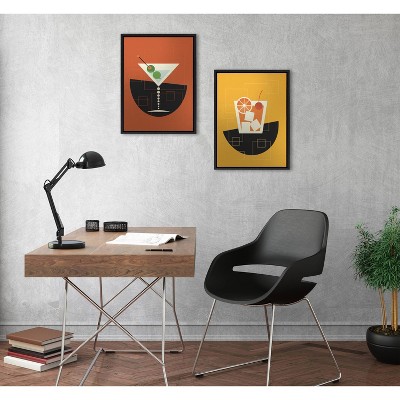 Amber Leaders Designs Martini and Old Fashioned Metallic Canvas Art Set