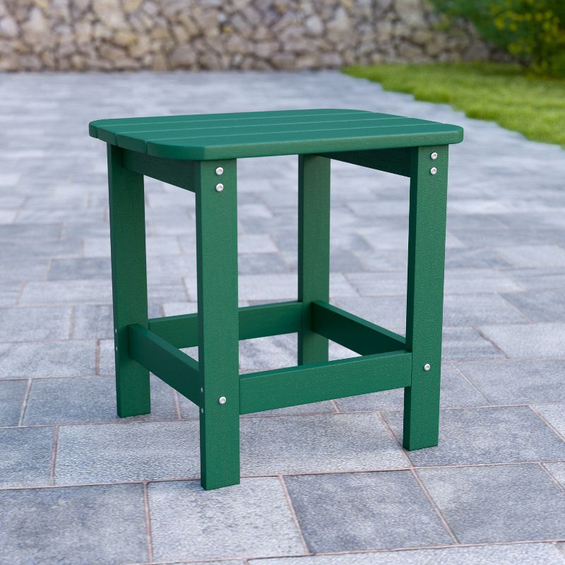 Emma and Oliver Indoor/Outdoor Polyresin Adirondack Side Table for Porch, Patio, or Sunroom, 3 of 11