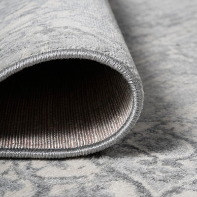 Light Gray Synthetic Reversible Rectangular Area Rug 5x8 Feet