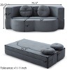 GDFStudio Xanthe 75.5" Velvet and Compressed Foam Floor Sofa Bed - 3 of 4