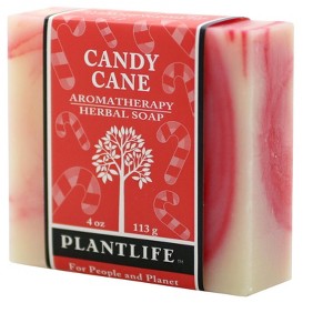 Candy Cane Bar Soap | Festive Peppermint Cleanser with Holiday Aroma | Natural Face & Body Care | Plantlife - 1 of 2