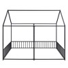 PAGED Modern Metal Floor Bed, Twin Size Bed Frame with Fence, House Shaped Double Bed for Boy and Girl, No Box Spring Needed - 3 of 4