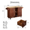 FONTOI Portable Kitchen Island with 3 Drawers, Kitchen Table with Spice Rack&Towel Rack for Small Spaces, Brown, 18.11"*35.47"*53.78" - 3 of 4