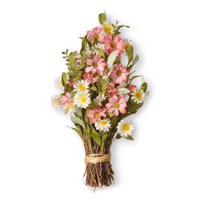 Artificial Spring Floral Bouquet Pink 16" - National Tree Company