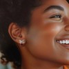 Ross-Simons 1.60 ct. t.w. Garnet and .20 ct. t.w. White Topaz Bow Drop Earrings in Sterling Silver - 2 of 3