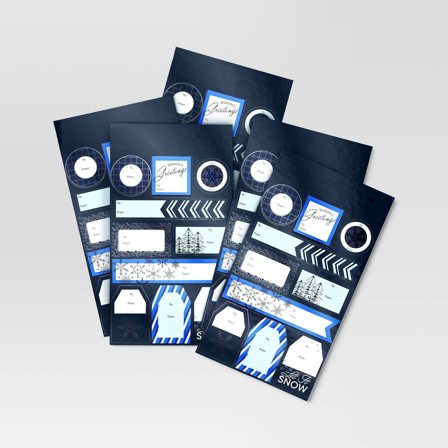 50ct Christmas Peel and Stick Gift Tags Silver/Blue/White - Wondershop™