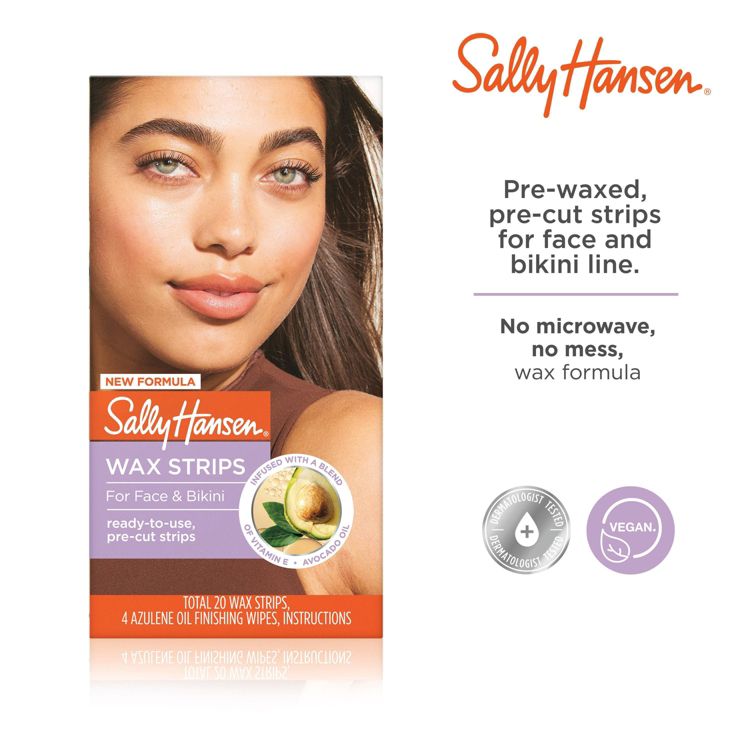 Sally Hansen Wax Strips for Face & Bikini - 20ct: Contains Vitamin E, Vegan, All Hair Types, 3 of 6