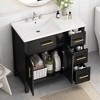 TOBILI 36" Bathroom Vanity with Sink Top, Bathroom Vanity Cabinet with Two Doors and Three Drawers, Solid Wood , MDF Boards ,One Package, Black - 3 of 4