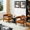 Art Leon Leather Chair with Ash Wood Frame - 3 of 4