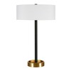 Hudson and Canal 24" Tall Two-Tone Table Lamp with Fabric Shade Matte Black/Brass/White - 2 of 4
