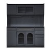 63'' Kitchen Storage Cabinet with Hutch, MDF Coffee Bar Cabinet with Drawers and Adjustable Shelves and Power Outlet for Kitchen - The Pop Home - 2 of 4