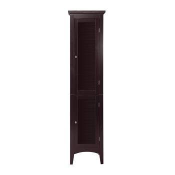 Teamson Home Glancy 63" Tall Storage Cabinet + Adjustable Shelves, Dark Brown