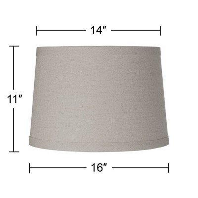 Natural Burlap Medium Drum Lamp Shade with Chrome Spider Fitting