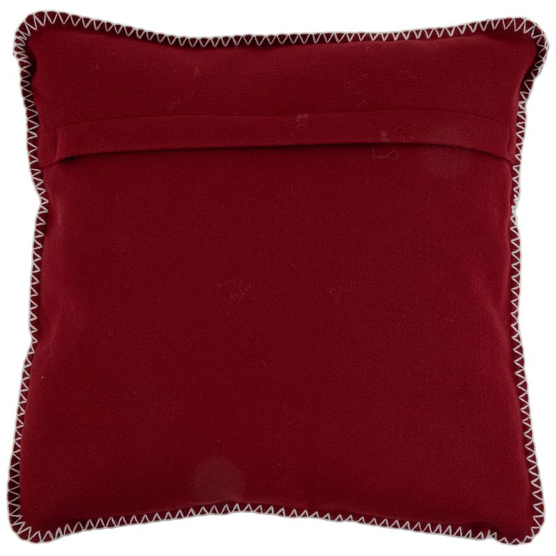 Northlight 18" Maroon and Beige Deer Head Worsted Christmas Square Throw Pillow, 4 of 7