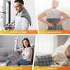 Weighted Electric Heating Pad with Massaging Vibrations, 6 Settings - 3 Heat, 3 Massage - 9 Relaxing Combinations, 12" x 24", 4 Lbs, Waffle Grey - 4 of 4