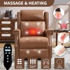Beige Manual Recliner Chair in Faux Leather for Living Room with Heavy Duty Motion Mechanism 8 Vibrating Nodes and 3 Massage Modes - 4 of 4