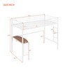 CAVINAS Twin Size Metal Loft Bed with Ladder & Fence,Modern Bed Frame with Desk for Bedroom,Study - 4 of 4