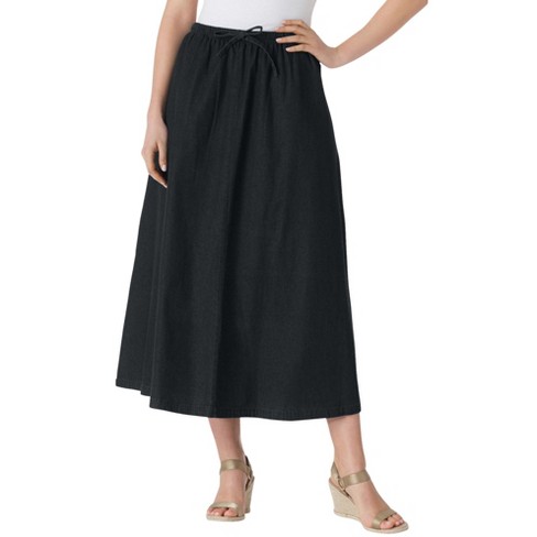 Woman Within Women's Plus Size Drawstring Denim Skirt - image 1 of 4