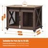 37" Dog Crate Furniture with Sliding Barn Door, Flip Top Wooden Dog Kennel End Table with Wheels and Movable Divider, Dog Cage House for Medium Dogs - 3 of 4