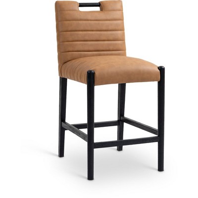 Meridian Furniture,Aimee Cognac Vegan Leather Counter Stool