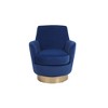 Velvet Swivel Barrel Chair, Comfy Round Accent Armchair with 360° Swivel & Gold Iron Base for Living Room & Bedroom - 2 of 4